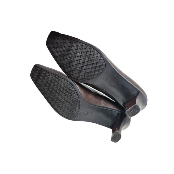 Vintage Nine Co 9 Brown Leather Heel Mary Jane Square Toe Whimsygoth Academia - Picture 6 of 8